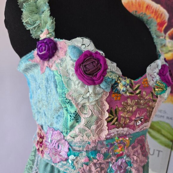 Ethereal Aqua and Lavender Vintage Style Blouse Mermaidcore - Picture 2 of 7